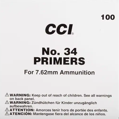 Buy CCI Large Rifle 7.62mm NATO-Spec Military Primers #34 Box of 1000 Online